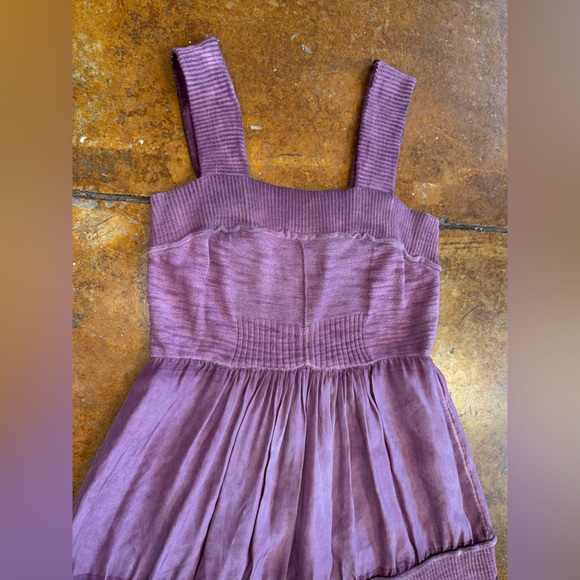 Anthropologie E by Eloise silk and sweater babydoll tank dress in mauve medium - Picture 4 of 11